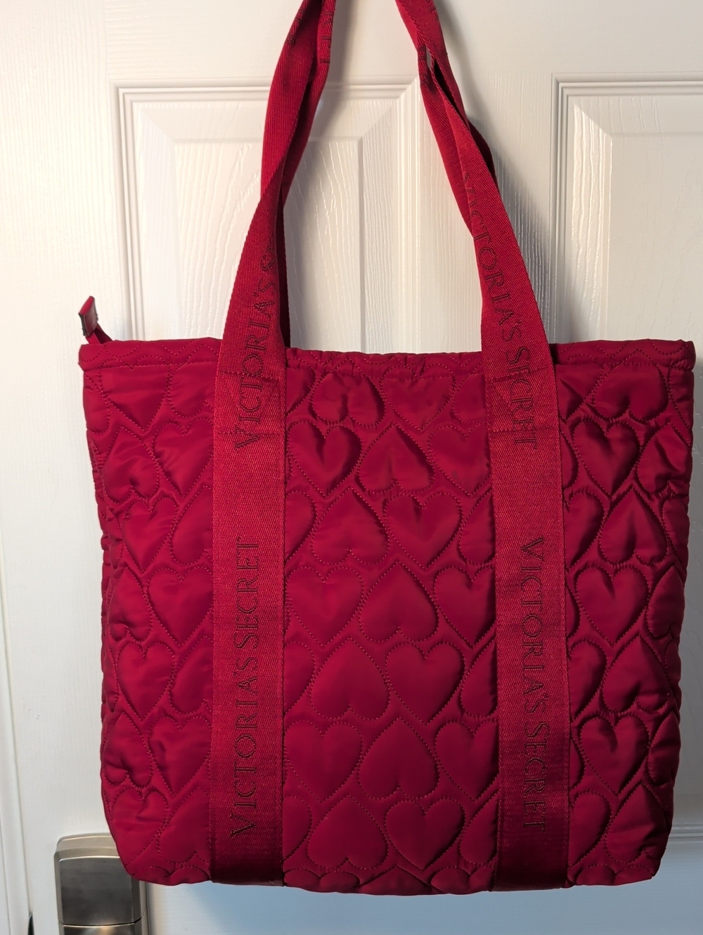 Victoria's Secret Quilted Heart Red Tote